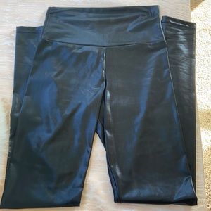 Women’s black leather pants